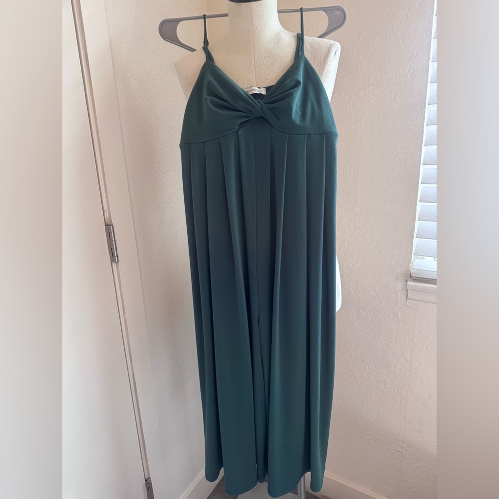 Urban Outfitters Teal Twist-Front jumpsuit